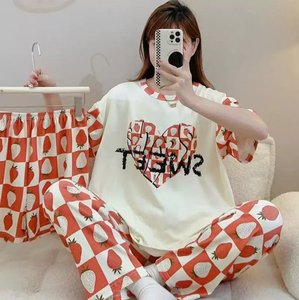 Oferta 2025: Conjunto <span class=keywords><strong>de</strong></span> Pijama <span class=keywords><strong>de</strong></span> 3 Piezas para <span class=keywords><strong>Mujer</strong></span>, Diseño Lindo, Manga Corta, Cuello Redondo, Estampado Digital, Talla Única, Ropa <span class=keywords><strong>de</strong></span> Dormir - Product Image 6