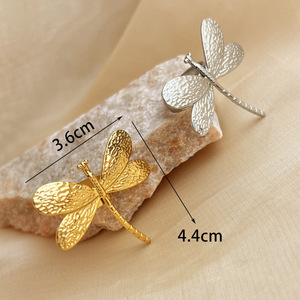 Hợp Thời Trang Mở 14K Mạ Vàng Thép Không Gỉ Nhẫn Con Chuồn Thiết Kế Phụ Nữ Ngón Tay Nhẫn Đồ Trang Sức Bạc Quà Tặng Cho Đảng - Product Image 4