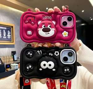 Étui de téléphone portable personnalisé de luxe en silicone 3D avec motif Stitch mignon, bandoulière, sacs de téléphone portable pour <span class=keywords><strong>iPhone</strong></span> 15 Pro Max, vente en gros - Product Image 3