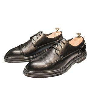 Zapatos de Hombre con Malla en la Parte Superior, con Cordones, Estilo Británico, Suela Gruesa, Impermeables, que Aumentan la Altura, Negros, Casuales, de Negocios, Formales, para Boda - Product Image 1