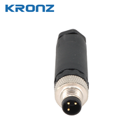 Ensemble de prises d'aviation KRONZ M8 3 broches/4 broches (3P 4P) Connecteur mâle-femelle étanche IP67 en alliage avec verrouillage par poussoir pour capteurs