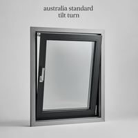 Fenêtre moderne en aluminium à ouverture oscillo-battante, norme australienne, avec stores intégrés, fenêtres à battants isolées thermiquement pour villa de luxe