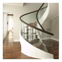 Escaliers incurvés préfabriqués avec installation facile et ensemble de garde-corps réglable pour divers modèles Escalier incurvé