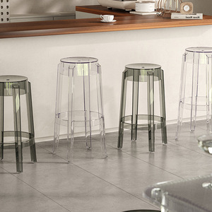 <span class=keywords><strong>Tabouret</strong></span> <span class=keywords><strong>de</strong></span> <span class=keywords><strong>bar</strong></span> haut empilable en résine plastique moderne, 75 cm, transparent, en acrylique <span class=keywords><strong>Ghost</strong></span>, pour usine et usages professionnels - Product Image 4