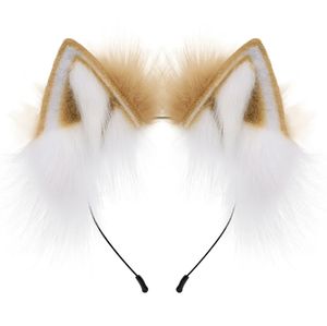 Головной убор аниме плюшевый Косплей кошачьи уши прекрасный искусственный мех Волк уши лиса повязка на голову кошачьи уши повязка на голову - Product Image 4