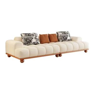 Mid Century <span class=keywords><strong>Grand</strong></span> canapé 5 places en velours ou en cuir ciré spacieux meubles de salon résistants aux taches - Product Image 5