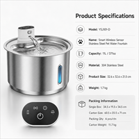 Fontaine à eau pour chat en acier inoxydable avec capteur intelligent, distributeur d'eau automatique pour animaux de compagnie avec minuterie pour chats et chiens d'intérieur OEM ODM