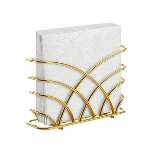 Porte-serviettes en métal doré moderne, support décoratif pour serviettes, pour table à manger, comptoir de cuisine, restaurant, buffet, table - Product Image 1