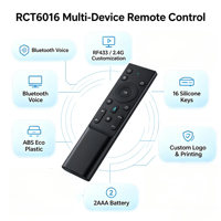 Control Remoto de Silicona con 16 Teclas y Logotipo Personalizado RCT6016 con Opción de Voz RF433 / 2.4G / BT