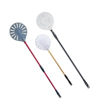 Edelstahl 9 Zoll Runde Pizza-Wendeschaufel Perforiert Drehbare Pizzaschaufel Rot-Goldener Griff Pizza-Schaufel Zubehör-Set