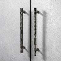 Poignées de meuble modernes en alliage de zinc moleté, finition noire texturée, type T-Bar, pour armoires de luxe, buffets et meubles.