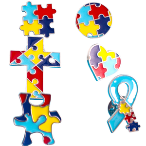 Épingles en métal en gros, personnalisées, colorées, plaquées argent, gravées, en alliage de zinc, épingles émaillées mignonnes en forme de puzzle pour cadeaux promotionnels d'entreprise - Product Image 1