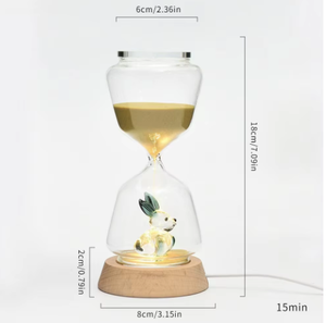 Tridimensional de quince minutos de cristal luz nocturna Animal reloj de arena temporizador para adorno del hogar horas luminosas tiempo regalo del hogar - Product Image 3