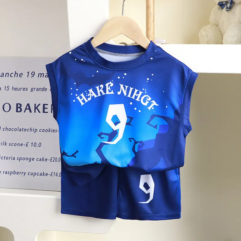 Children's summer children's sports ball suit boys' short sleeved Basketball uniform vest shorts