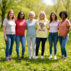 Camiseta del Día Internacional de la Mujer, Manga Corta, Cuello Redondo, 100% Algodón, Estampado Floral, Corte Holgado, Informal, Primavera - Product Image 2