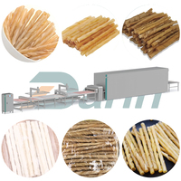 Ligne automatique de torsion et de séchage du cuir brut 3000 pièces/h, machine de traitement des friandises pour animaux de compagnie, équipement de fabrication de friandises pour chiens CE ISO