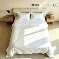 Juego de Ropa de Cama de Lujo, 100% Algodón, Color Blanco Hotelero, Transpirable, con Funda Nórdica y Fundas de Almohada para Hoteles de Alta Gama