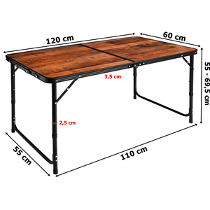 Mesa de Picnic Plegable de Aluminio Ajustable y Portátil para Exteriores <span class=keywords><strong>con</strong></span> 4 <span class=keywords><strong>Sillas</strong></span> - Product Image 5