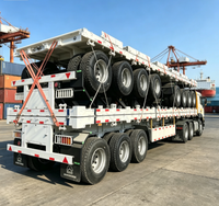 Semi-remorque à plateau bas 3/4 essieux, remorque à plateforme basse standard pour le transport de camions lourds et de machines