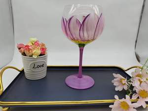 Verre à vin en cristal de fleur créative peinte à la main, gobelet à vin, fabricant en gros, <span class=keywords><strong>2022</strong></span> - Product Image 5