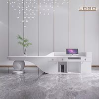 Comptoir de réception pliable en MDF de luxe moderne avec logo personnalisé pour bureau/salon/hôtel/école/hôpital
