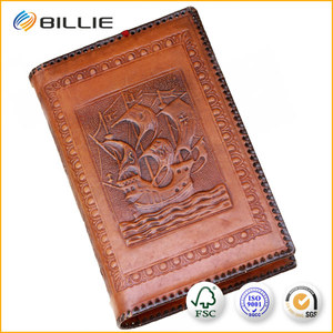 Cubierta de sello de grabación en relieve de cuero bolsillo caso hacer las empresas cuero barato de libro de impresión de Foshan - Product Image 6