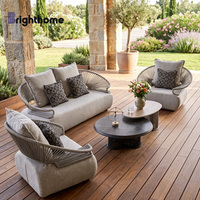 Ensemble de mobilier de jardin en aluminium imperméable Brighthome, vente en gros d'usine, tressage en corde, canapé d'extérieur pour hôtel et patio