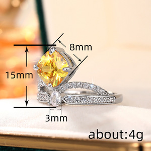 Anello di Lusso a Forma di Corona e Goccia per Donne, Gioiello da Dito in Stile Principessa - Product Image 5