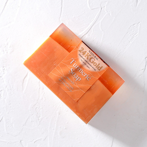 24K Gold Turmeric Soap Handmade Plant Essential Oil Bar Face And Body All Skin Types Nourishing Anti-Aging Moisturizer 150G - Product Image 2
