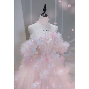 2025 nuova luce di lusso rosa fata sogno di alta qualità moda abito da sera - Product Image 3