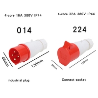 Connecteur de prise et de prise industrielle étanche à l'aviation non antidéflagrant 3PIN 4PIN 5PIN 380V 16A 32A