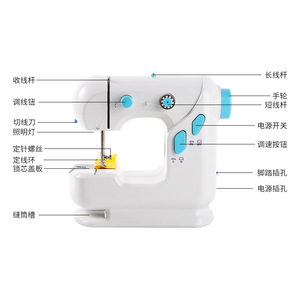 <span class=keywords><strong>Machine</strong></span> à coudre portable - <span class=keywords><strong>Machine</strong></span> à coudre électrique multifonctionnelle à double fil pour usage domestique - Product Image 2