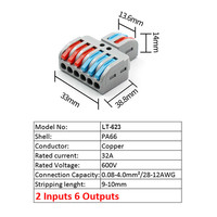 LT-422 LT-623 SPL-42 SPL-62 2-in-4 6-in-6 Universeller Kabelverteiler Kompakter Klemmenblock-Verbinder Originalbestand für LED