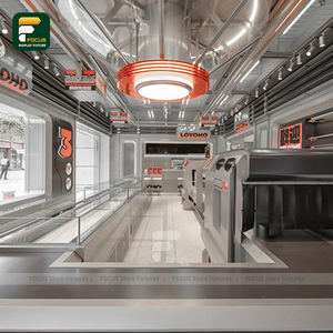 โต๊ะสแตนเลสทันสมัยสำหรับตั้งโชว์ร้านกาแฟสไตล์อุตสาหกรรมดีไซน์ภายในร้านกาแฟออกแบบได้ตามต้องการ - Product Image 4