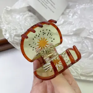 Yi YHJ Presilhas de cabelo para mulheres, presilhas de cabelo em acetato com desenho de kiwi de frutas fofas e engraçadas personalizadas, atacado para mulheres