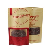 Bolsa de Papel Kraft Reutilizable con Cierre Zip y Ventana para Impresión Digital de Logotipos de Alimentos, Excelente Manejo de Superficies