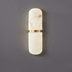 Applique murale semi-cylindrique LED 12W, décor marbre, lampe de chevet, salon, salle à manger, salle de bain, entrée, couloir - Product Image 1