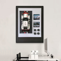 Cadre mural 3D pour modèle de voiture de course en blocs de construction, cadre d'exposition pour modèle de supercar, décoration murale pour man cave et bureau