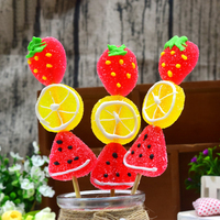 Bonbons gélifiés en gros, enrobés, moelleux, en forme de fruits de dessin animé, avec jus de fruits, pour enfants, en boîte, cadeau pour la Journée des Enfants