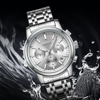 Reloj de Cuarzo para Hombre Mark Fairwhale, Acero Inoxidable, Resistente al Agua, Deportivo y Ejecutivo, con Visualización Luminosa de Fecha y Día de la Semana, FW-5056