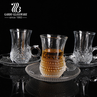 Ensemble de verres à thé transparents Offre Spéciale Ramadan avec soucoupe arabe Dubaï gravure populaire thé café tasse à boire 12 pièces ensemble de tasses à thé en verre