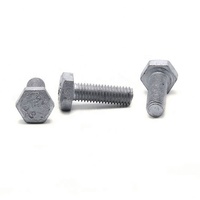 Set Baut dan Mur Kepala Heksagonal Galvanis dengan Washer, Pengikat Heksagonal Baja untuk Perbaikan Sepeda Motor