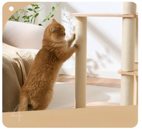 Arbre à chat en bois massif, arbre à chat intégré avec lit pour chat, tour pour chat domestique peu encombrante avec baril à gratter en sisal