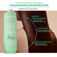 Luxliss végétalien nanoplastie kératine crème de traitement lisse brésilienne éruption kératine protéine traitement des cheveux pour le lissage des cheveux