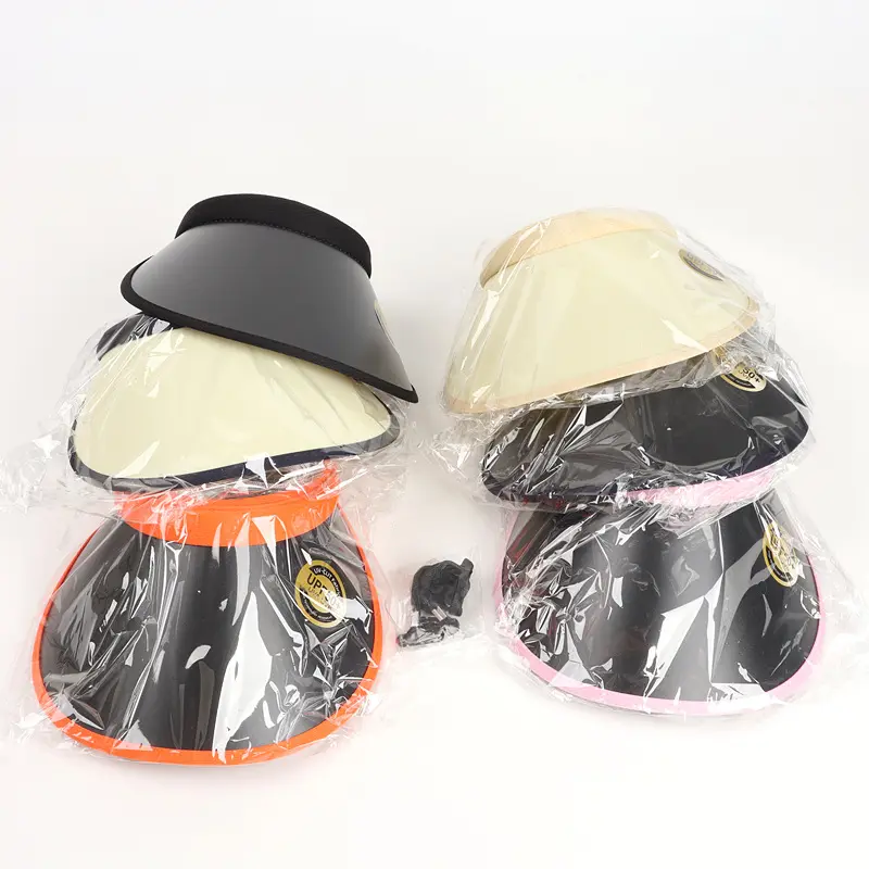 Benutzer definierte Sommer Outdoor Sonnenblende Kappe und Visier Hut UV-Schutz PVC-Material Visier kappe