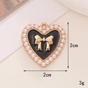 Nœud papillon en forme de cœur <span class=keywords><strong>clouté</strong></span> de diamants rose rouge pêche avec étuis de téléphone en métal et autocollant en diamant - Product Image 4