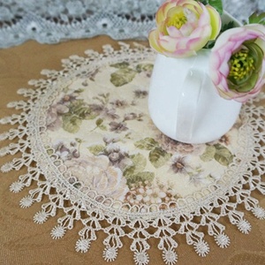 Manteles Individuales Redondos Hechos a Mano <span class=keywords><strong>con</strong></span> Encaje para <span class=keywords><strong>Mesa</strong></span> <span class=keywords><strong>de</strong></span> Cocina - Product Image 3