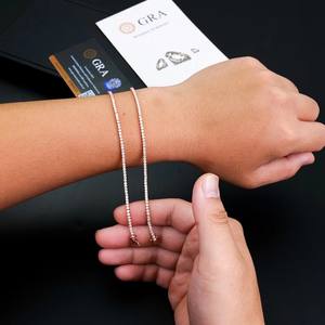 Bracelet Chaîne Tennis en Argent Sterling 925, 2mm, Moissanite Certifiée VVS1 GRA, Effet Givré, Prix de Gros - Product Image 2