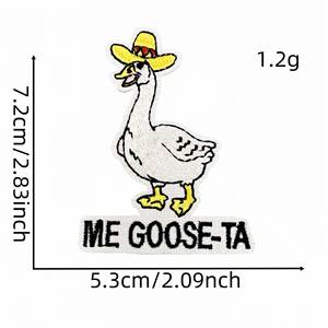 Nuevo parche termoadhesivo bordado con diseño de calavera de estilo humor negro 'It's Fine Never Better Bite Me Goose' para decoración de ropa y mochilas - Product Image 3