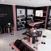 Coole Luxus Edgy Makeup Style Display Stand/Showcase Factory Interior Design Holz LED für trend ige Beauty Stores